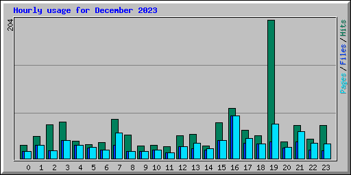 Hourly usage for December 2023